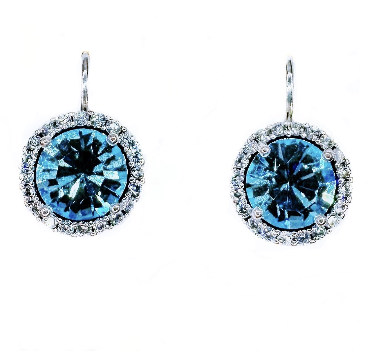 Orecchini con zirconi e grande strass centrale O232