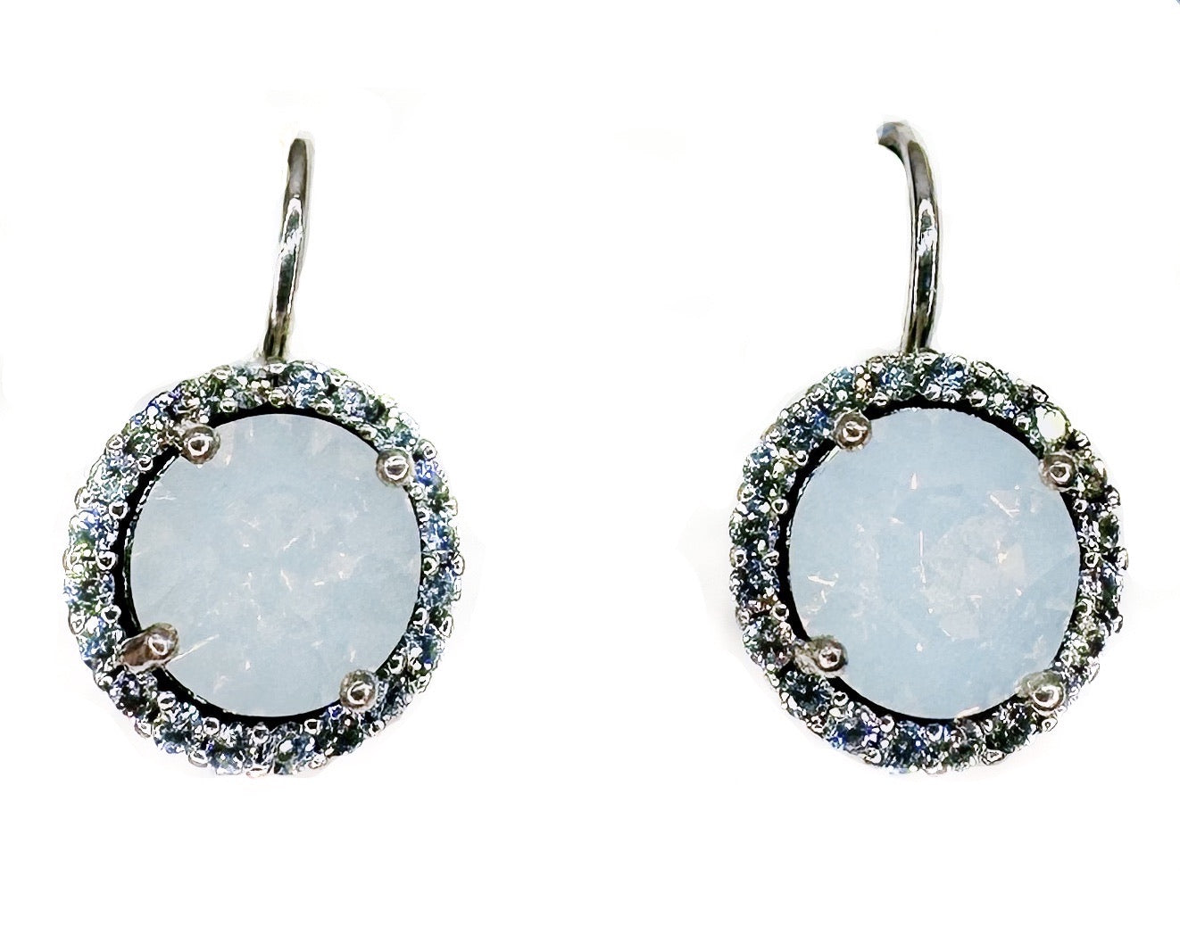 Orecchini con zirconi e grande strass centrale O232