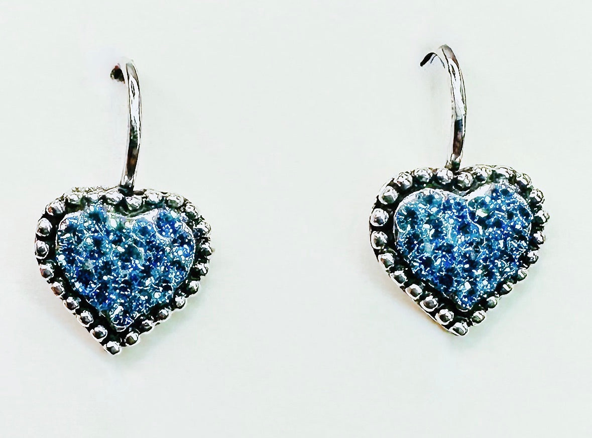 Orecchini micro strass a cuore O182