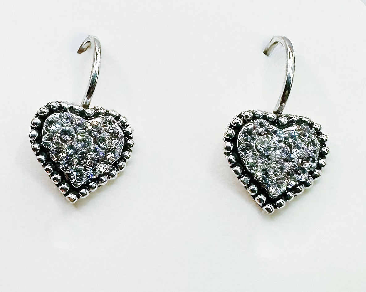 Orecchini micro strass a cuore O182