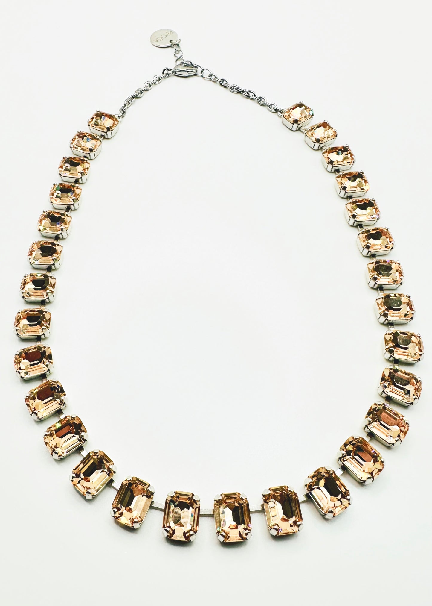 Collana girocollo con pietre cristallo ottagonali C95
