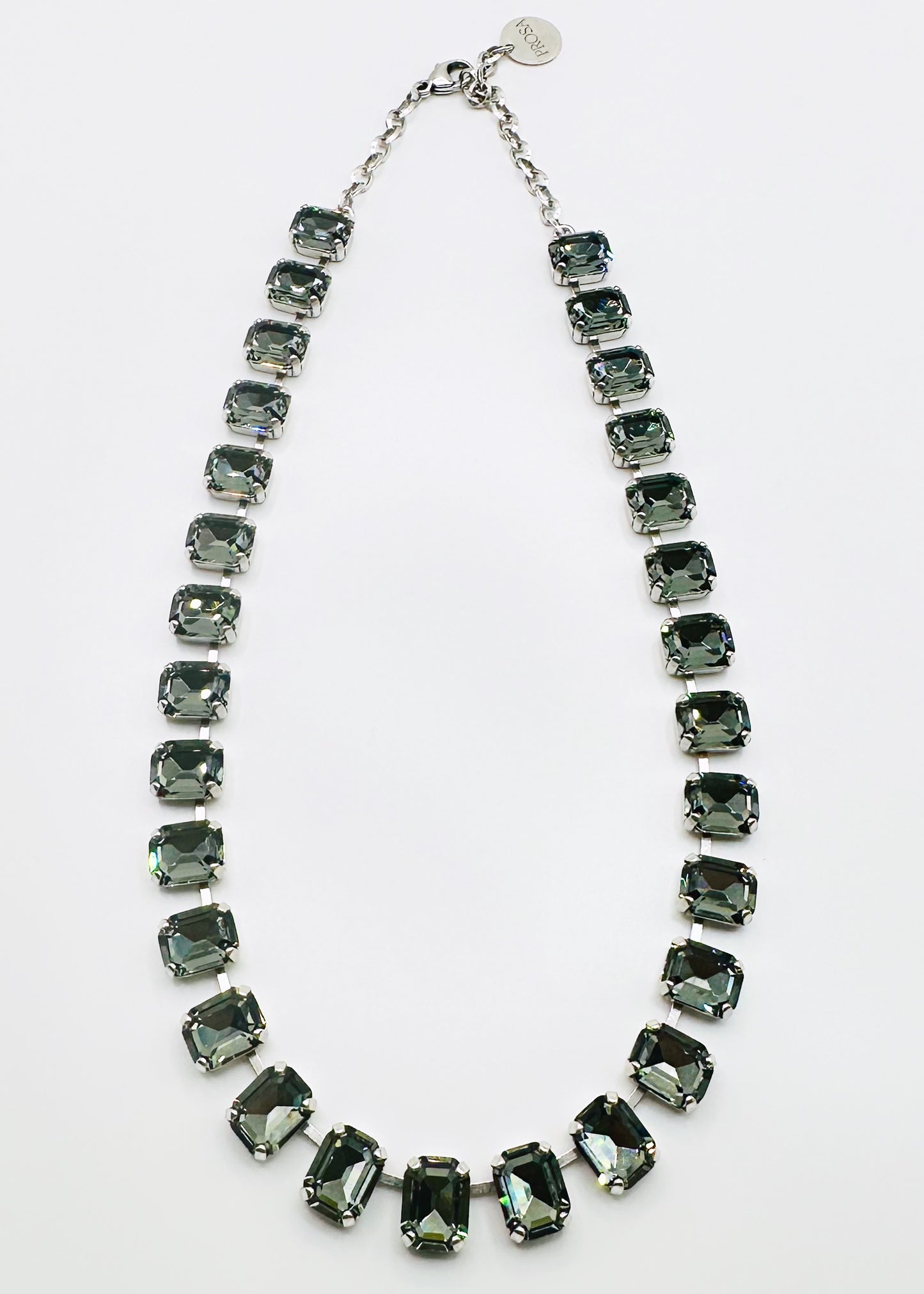 Collana girocollo con pietre cristallo ottagonali C95