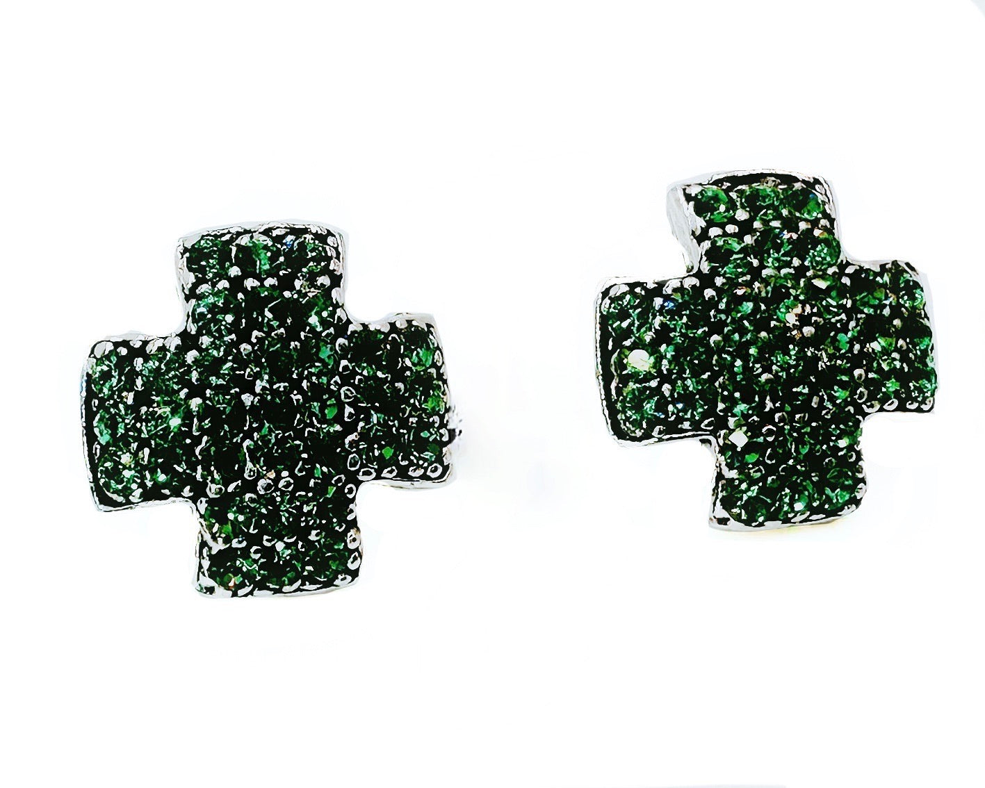 Orecchini croce strass O226