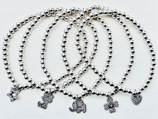 Bracciale sfere con pendenti vari con zirconi B20