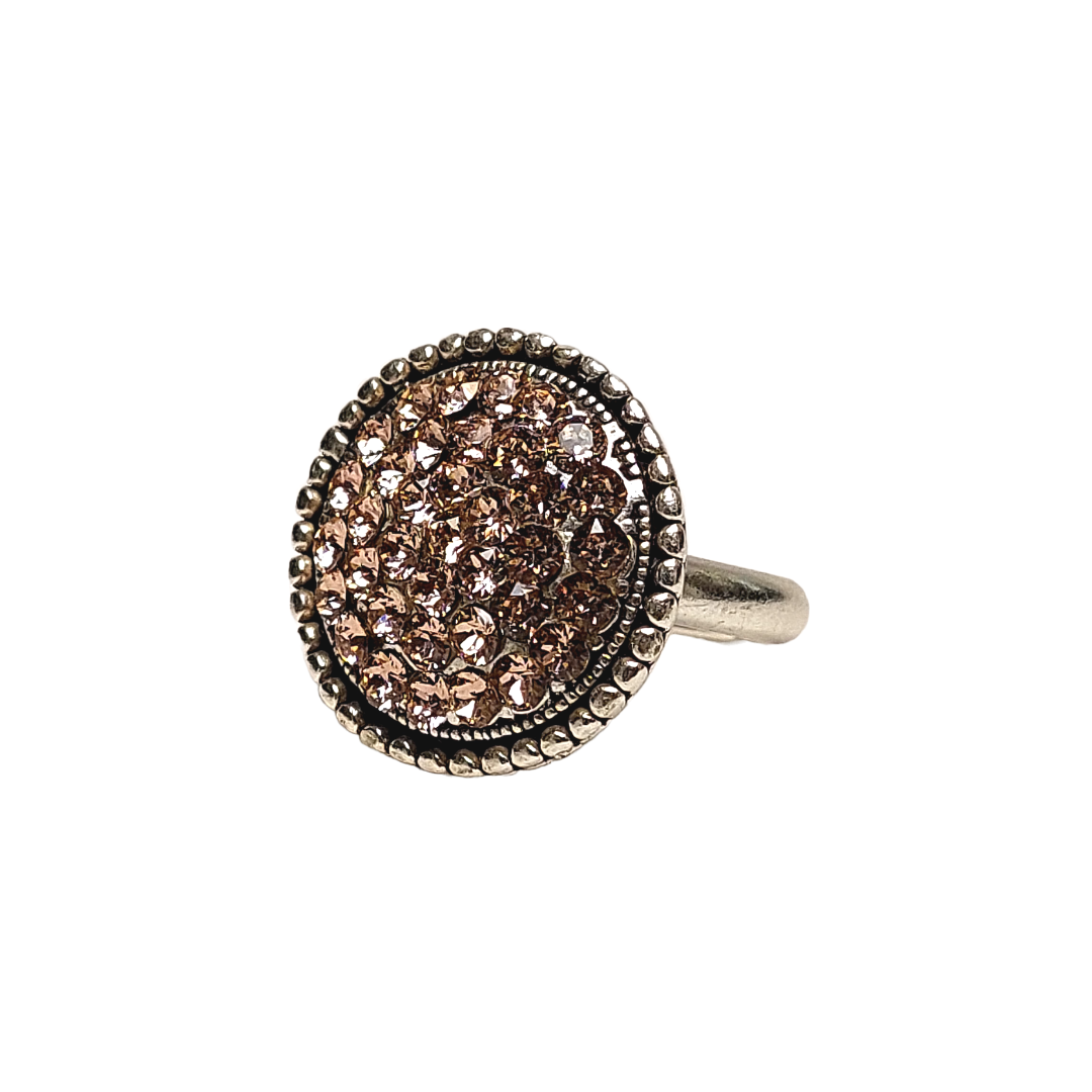 Anello strass base argento A23