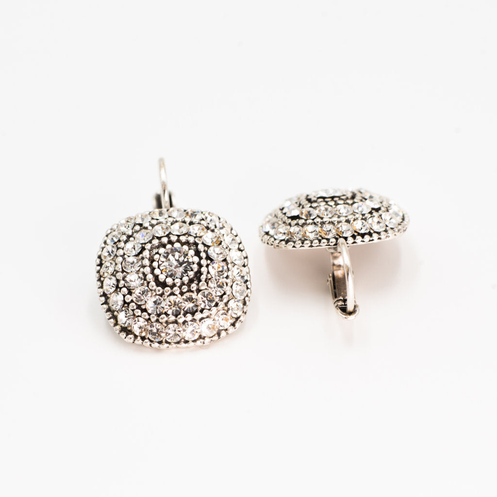 Orecchini carré smussato strass O20