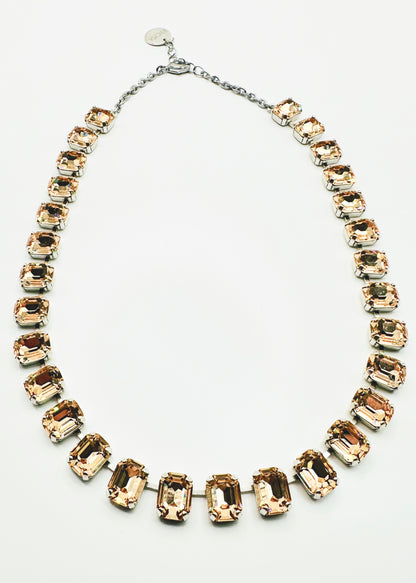 Collana girocollo con pietre cristallo ottagonali C95