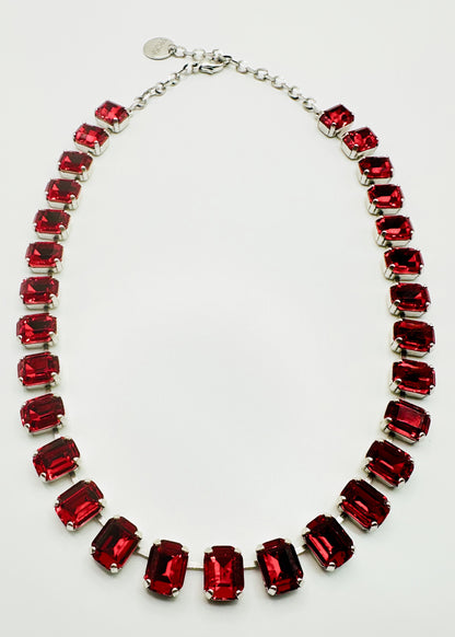 Collana girocollo con pietre cristallo ottagonali C95