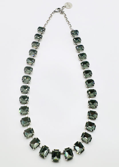 Collana girocollo con pietre cristallo ottagonali C95